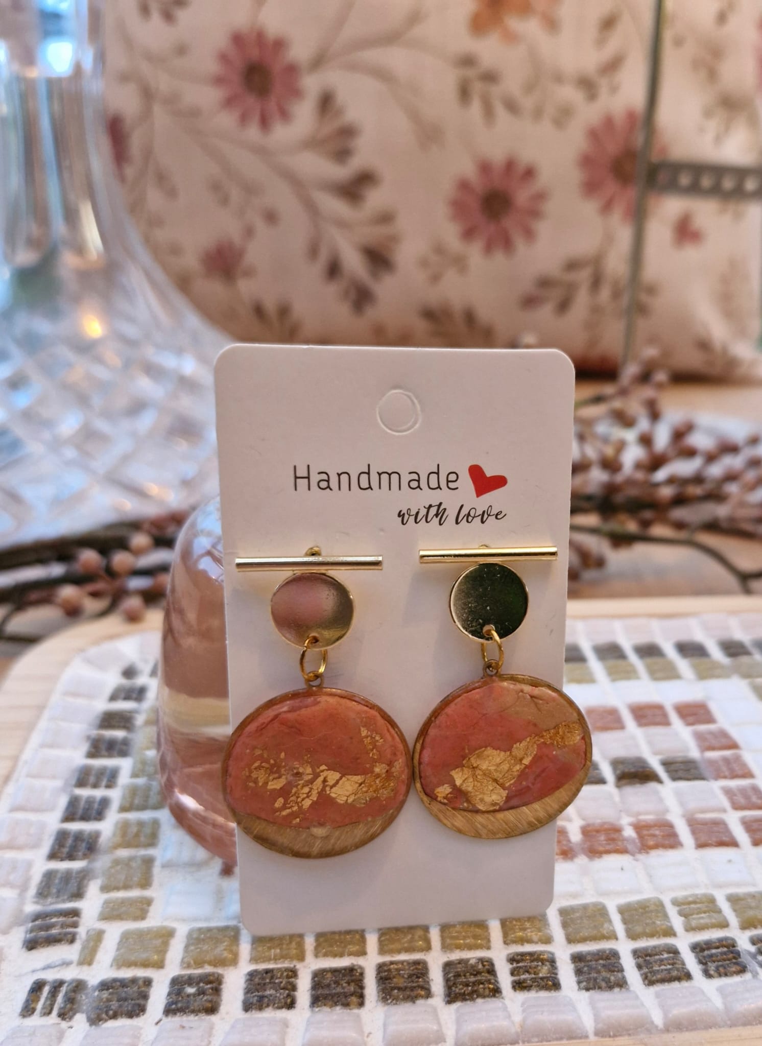 Boucles d’oreilles - "Golden Terracotta Design"