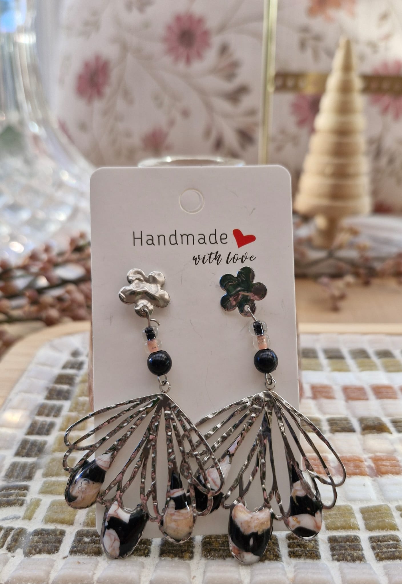 Boucles d’oreilles - "Grevy's zebra Petal"