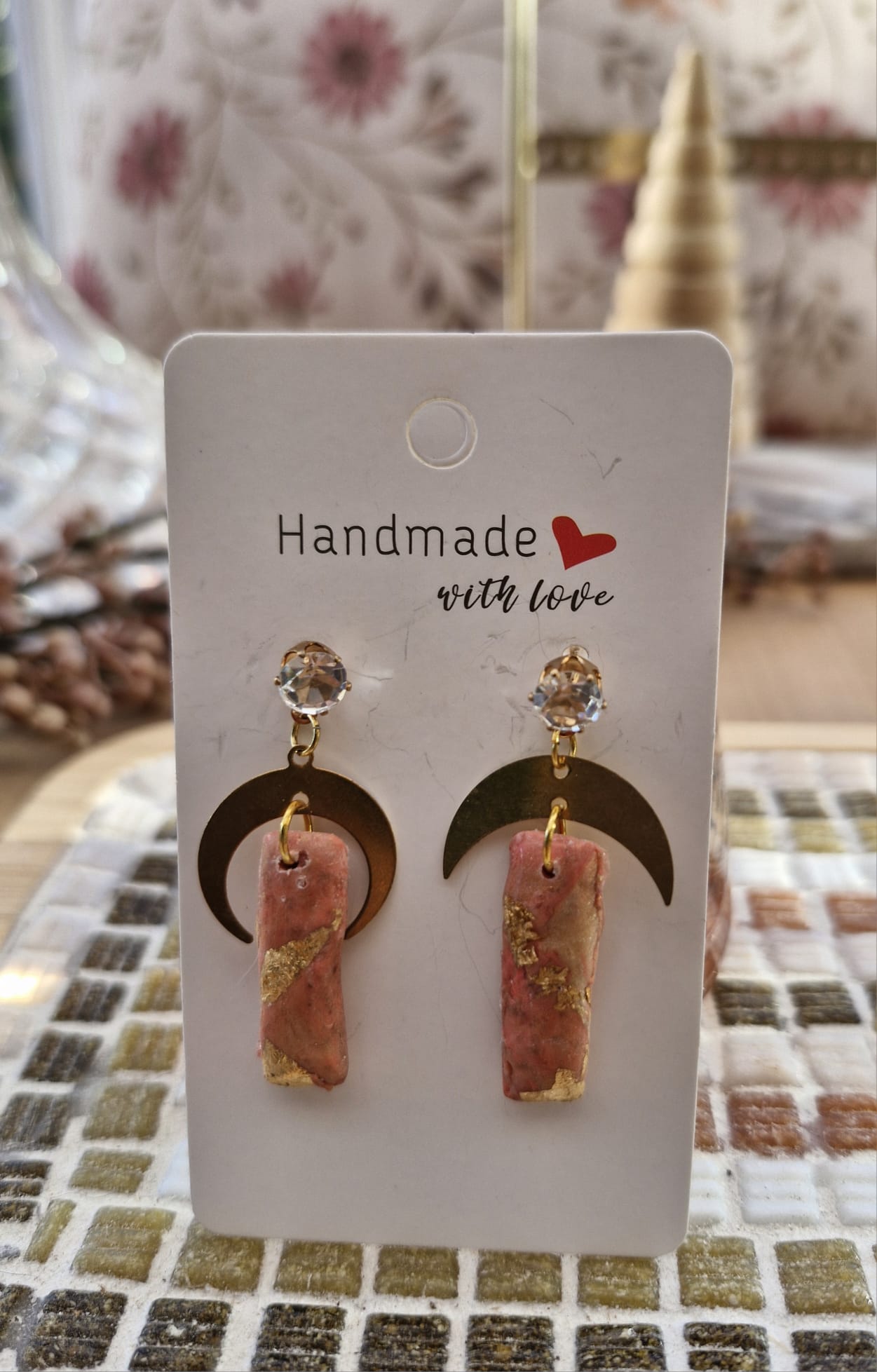Boucles d’oreilles - "Moon of Golden Terracotta"