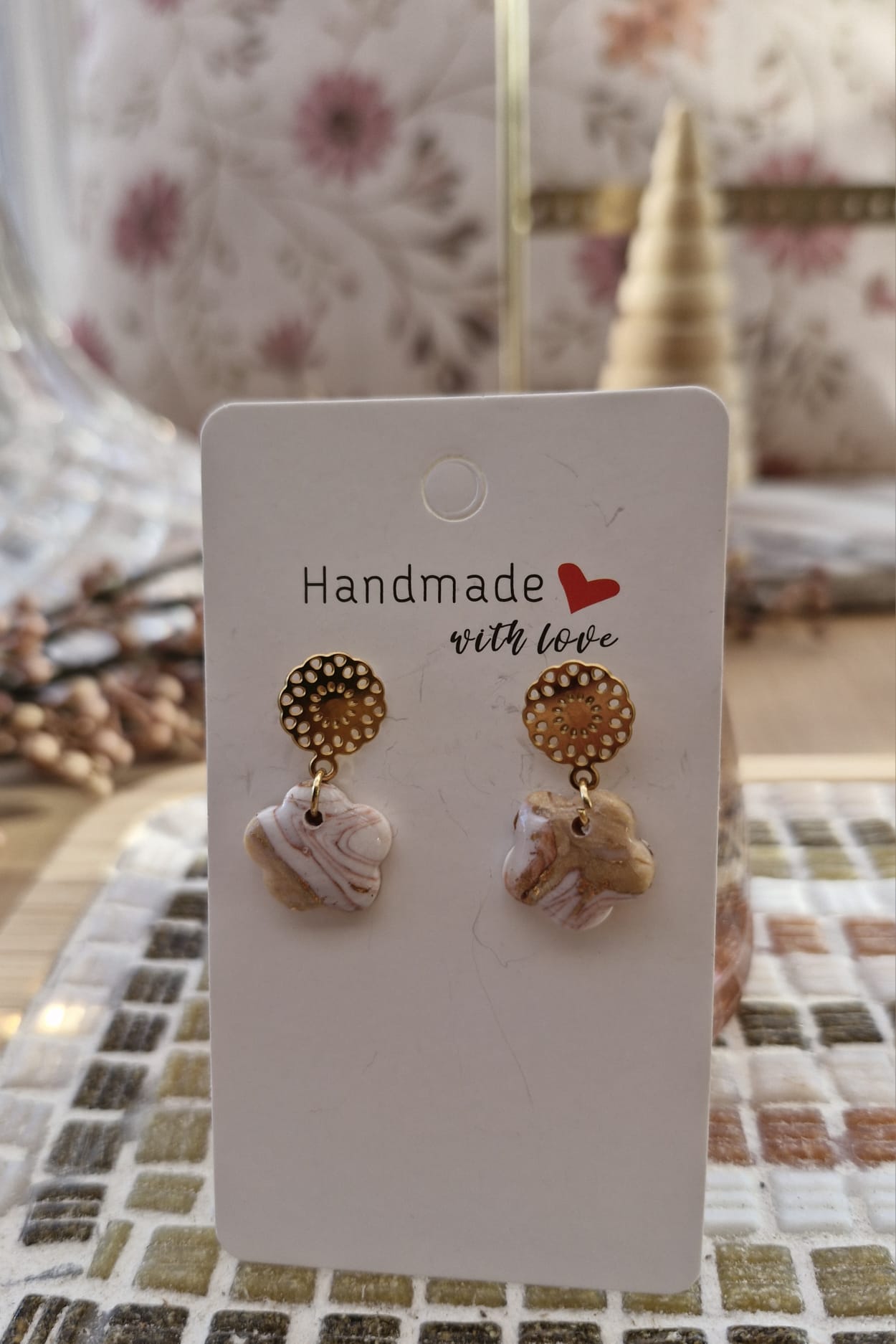 Boucles d’oreilles - "Golden Kuros Flower"