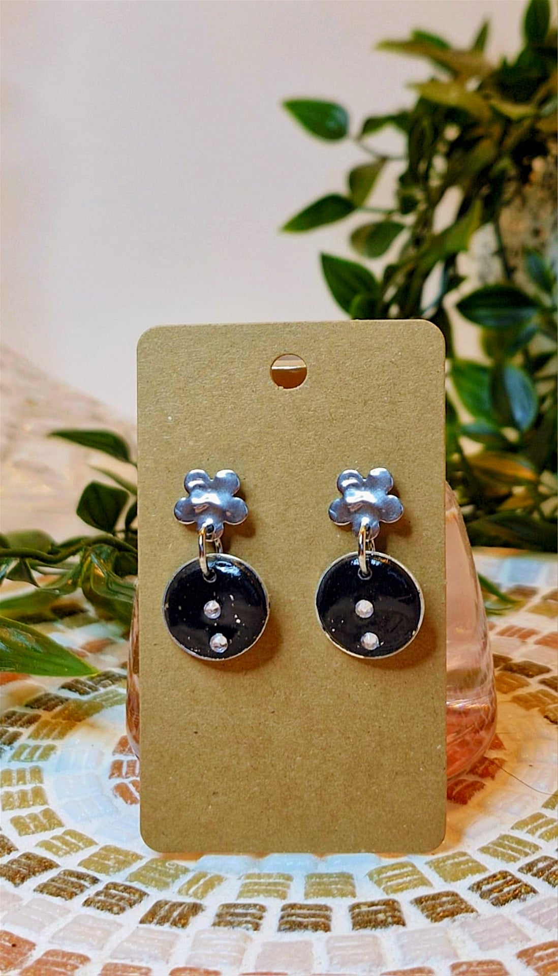 Boucles d’oreilles - "Onix Flower"