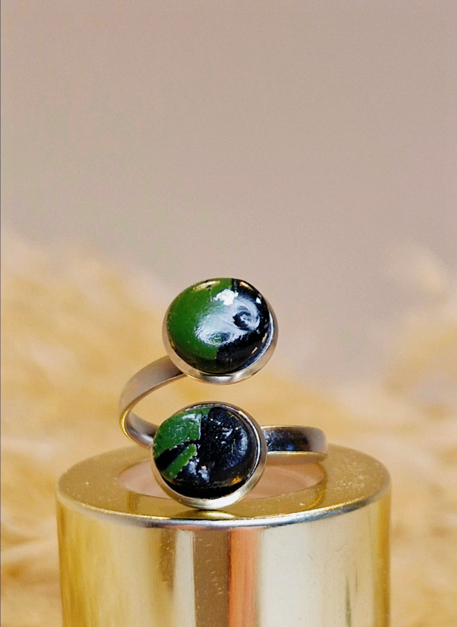 Bague - " Two Tortoise points"