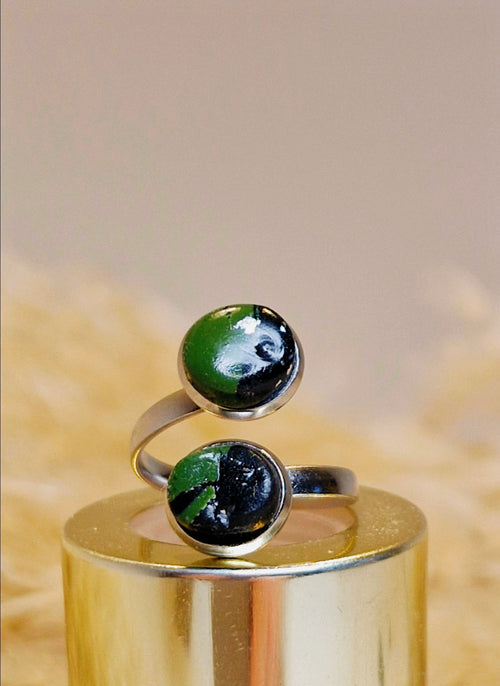 Bague - " Two Tortoise points"