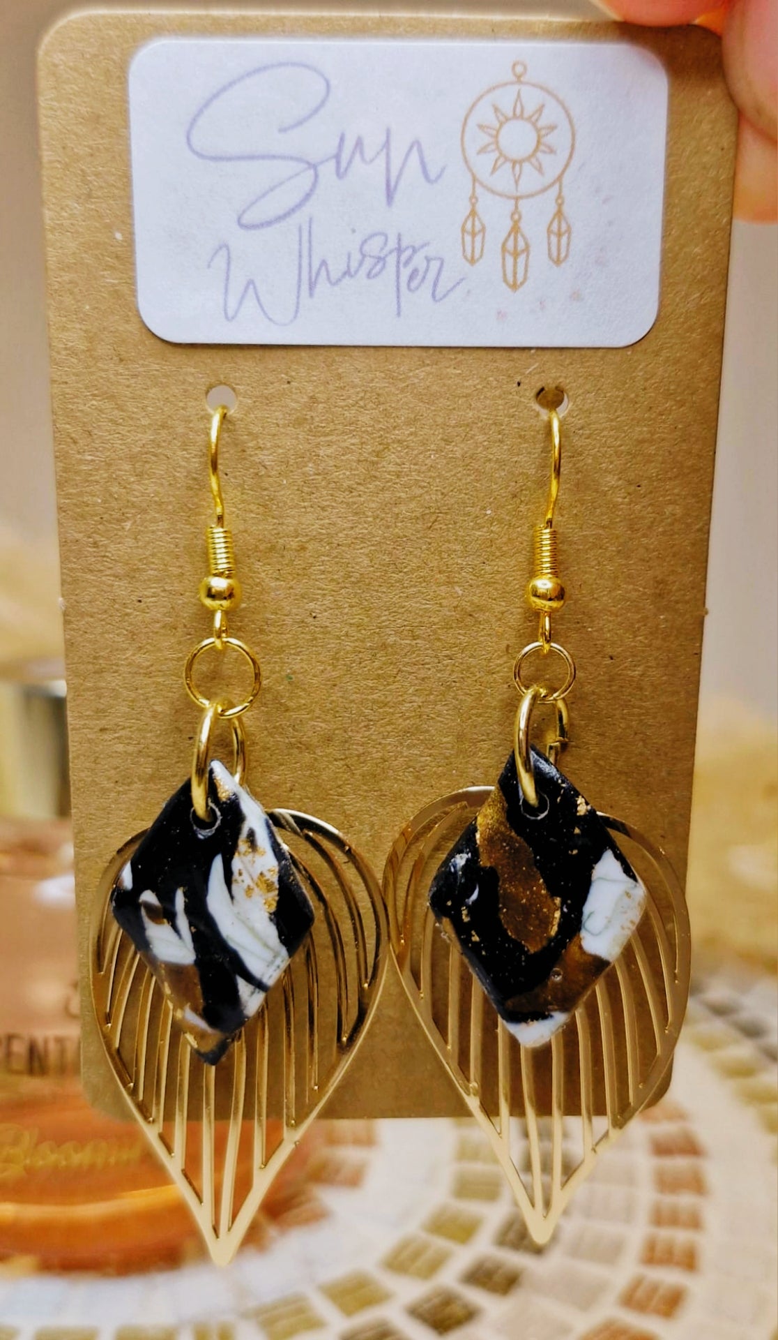 Boucles d’oreilles - "Calico Leaf"