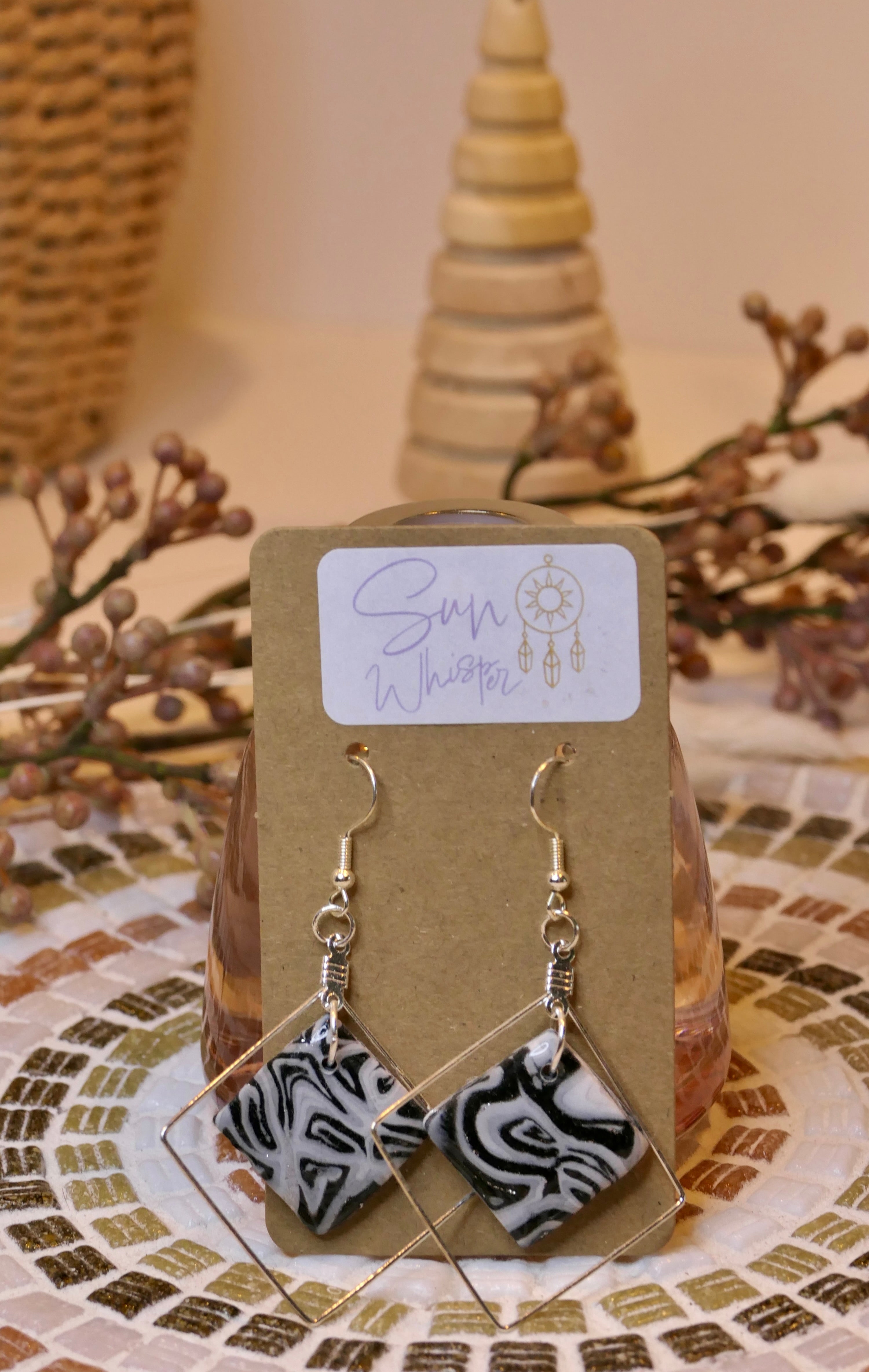 Boucles d’oreilles - "Marquina Square"