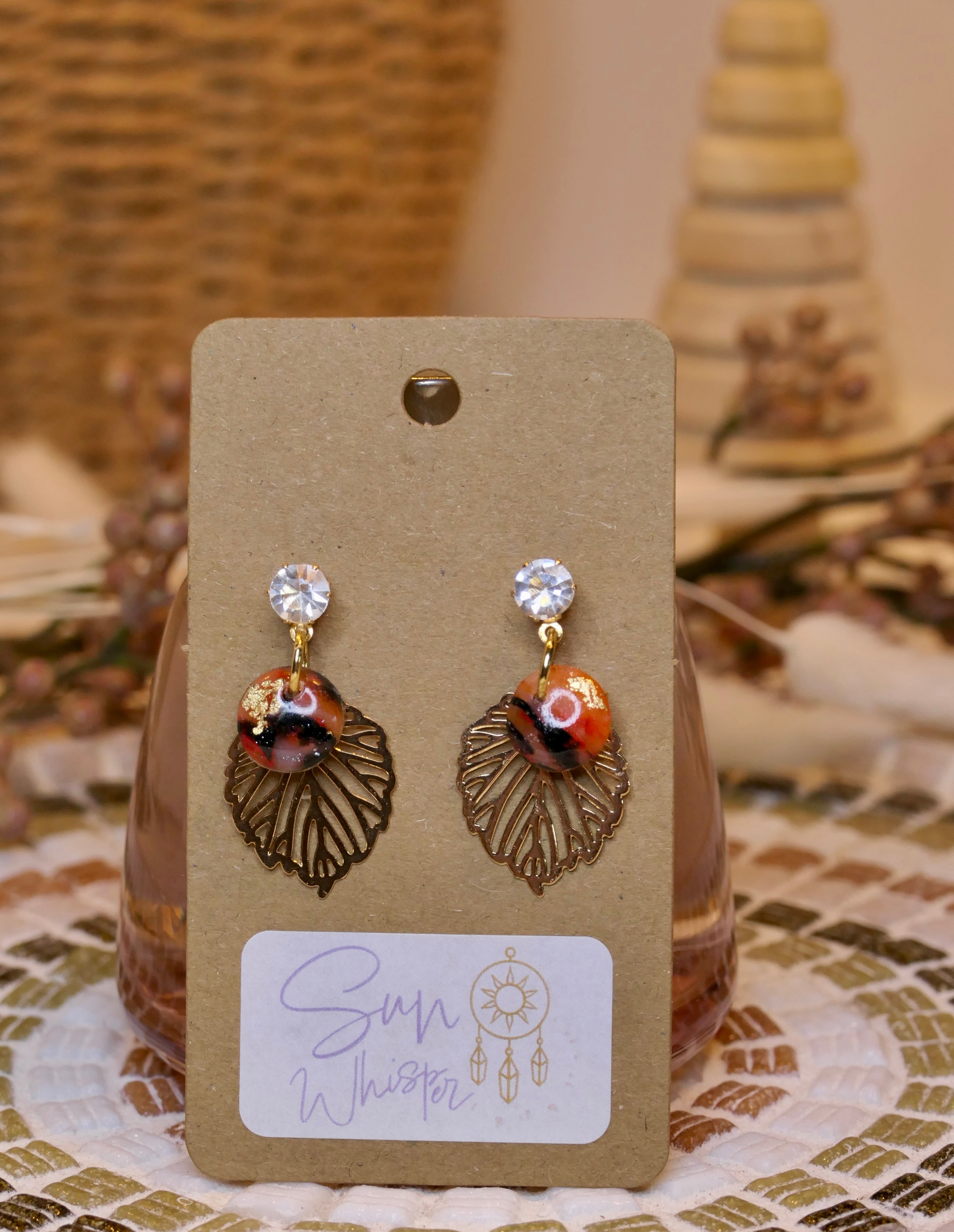 Boucles d’oreilles - "Tiger Leaf"