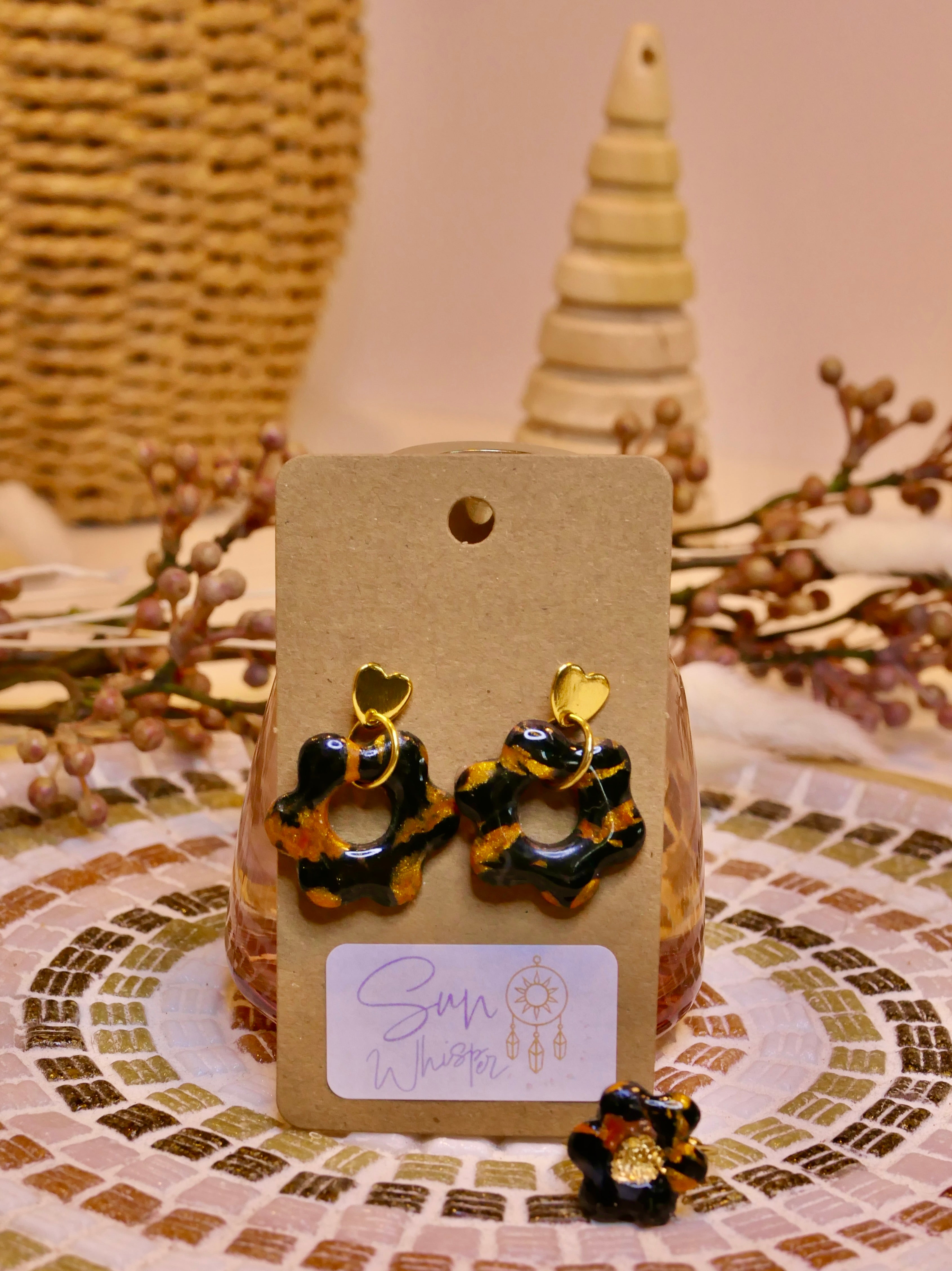 Boucles d’oreilles - "Tiger Flower"