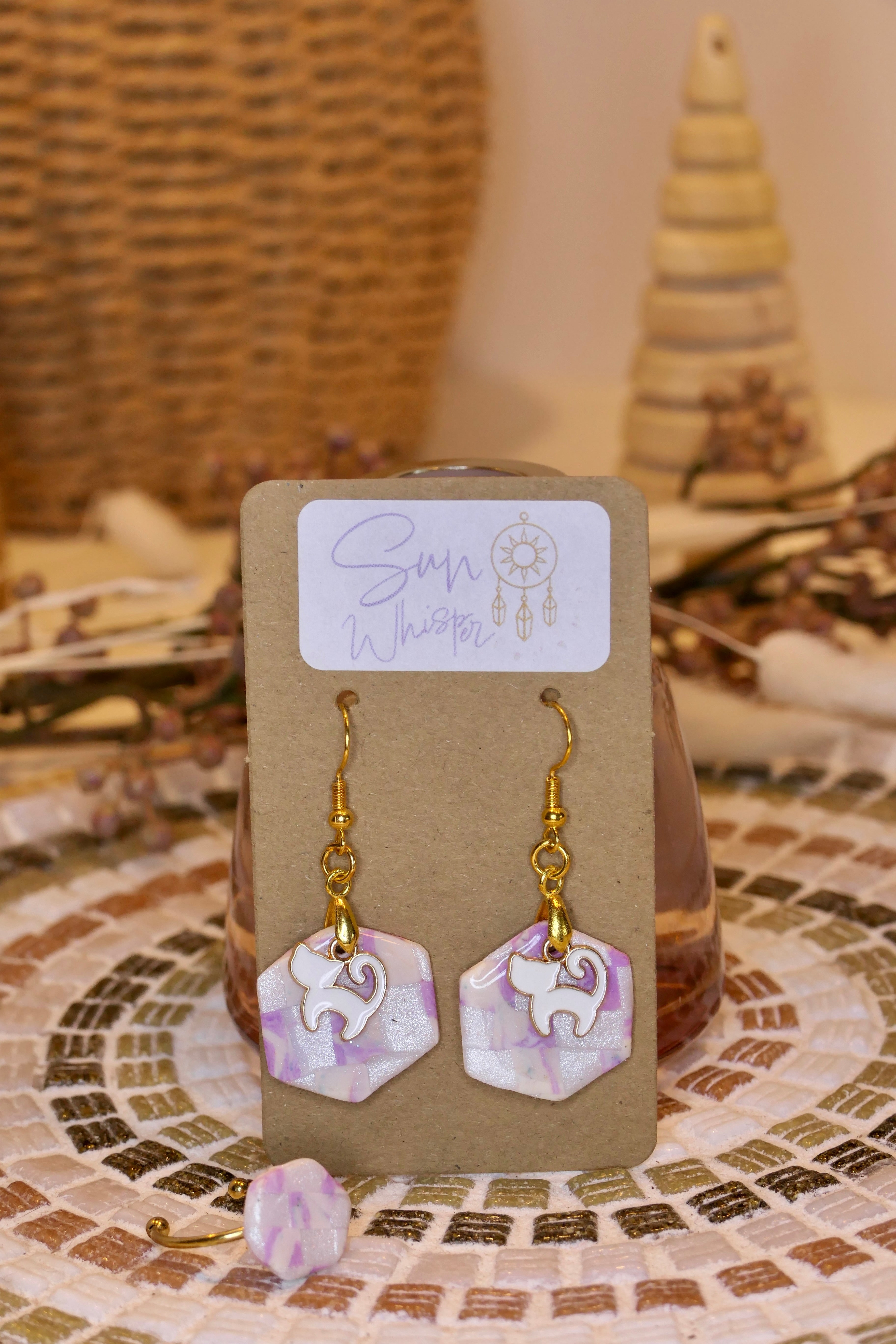 Boucles d’oreilles - "Pink Sweetness Cat"