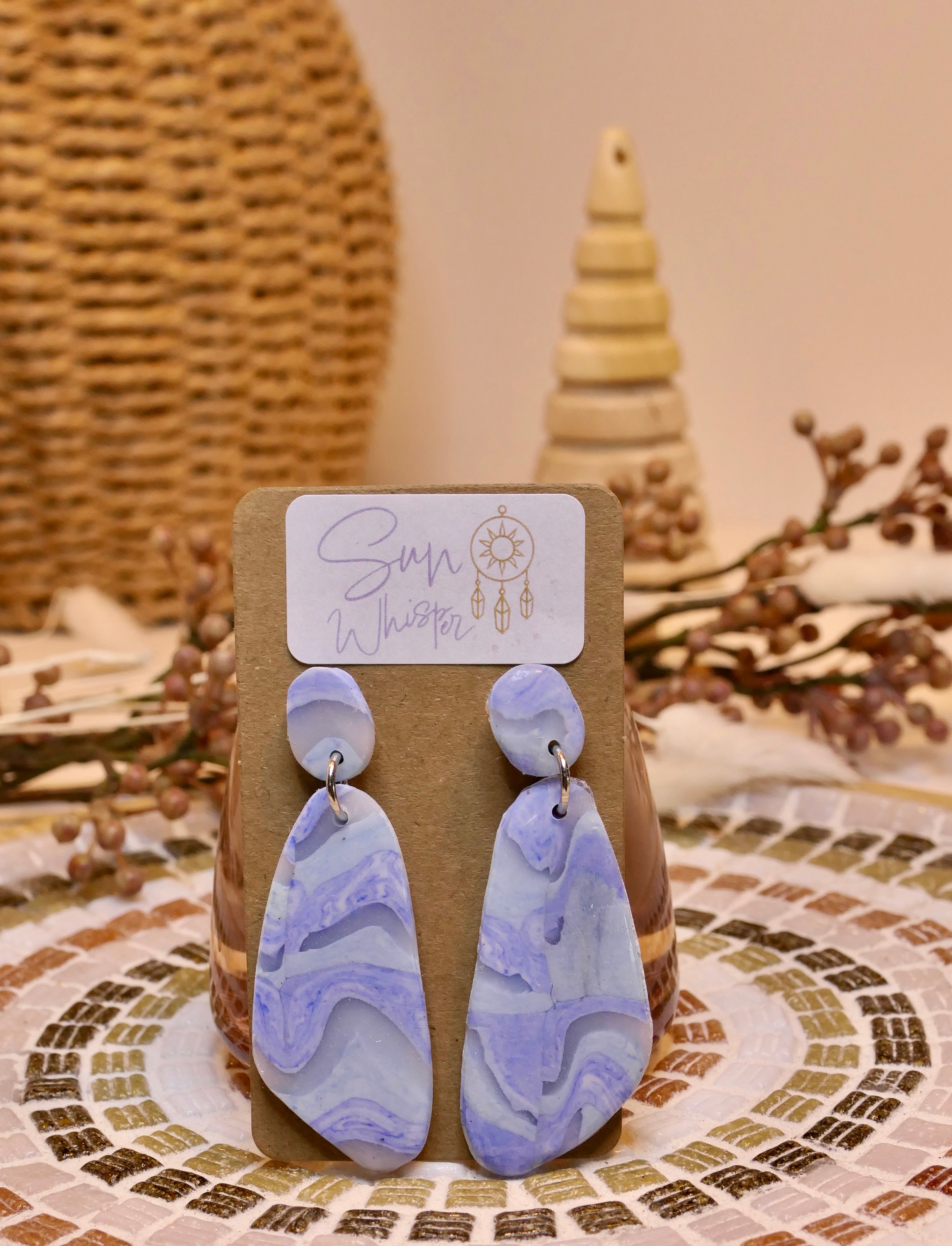 Boucles d’oreilles - "Chalcedony Tile"