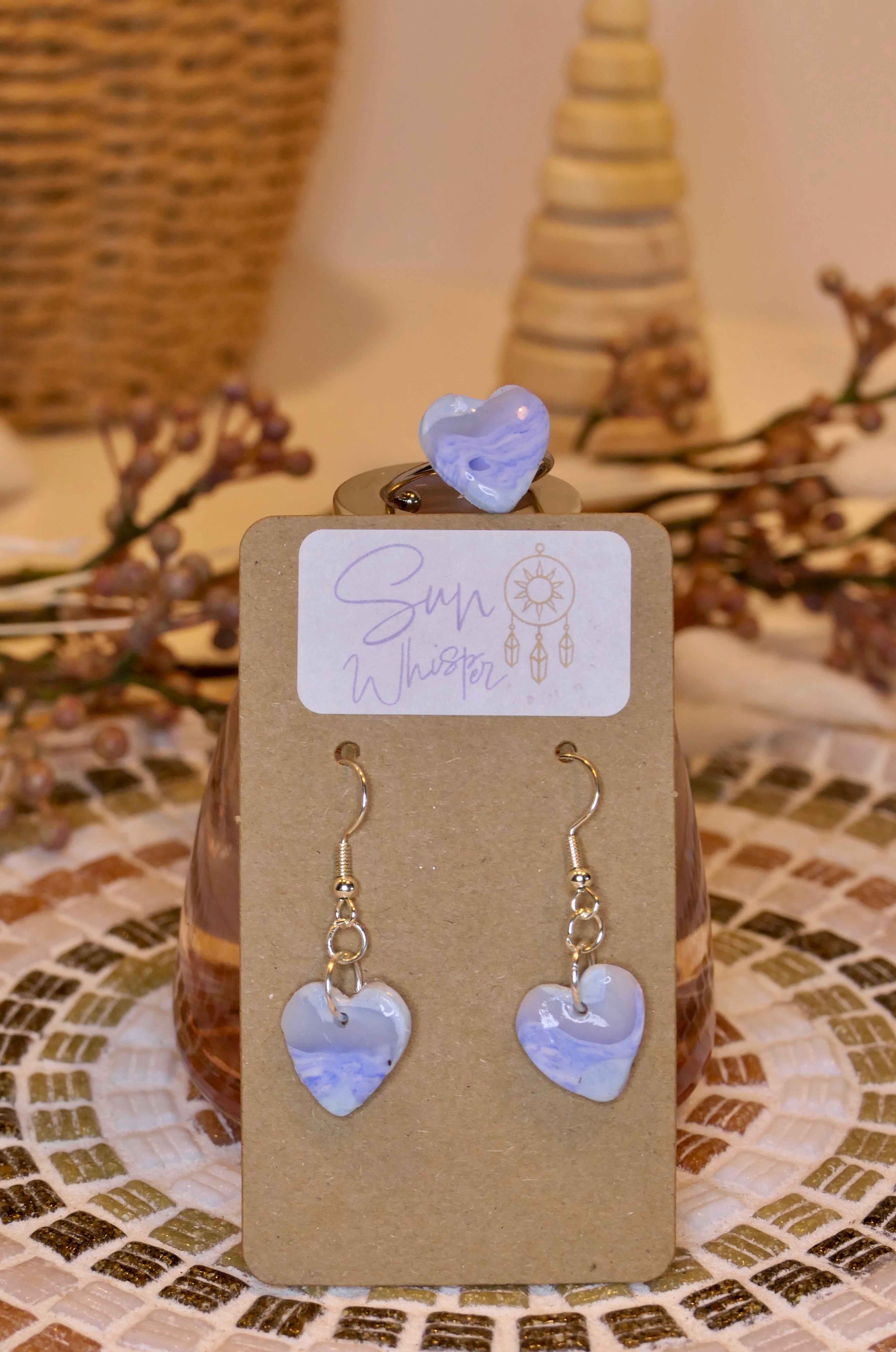 Boucles d’oreilles - "Heart of Chalcedony"