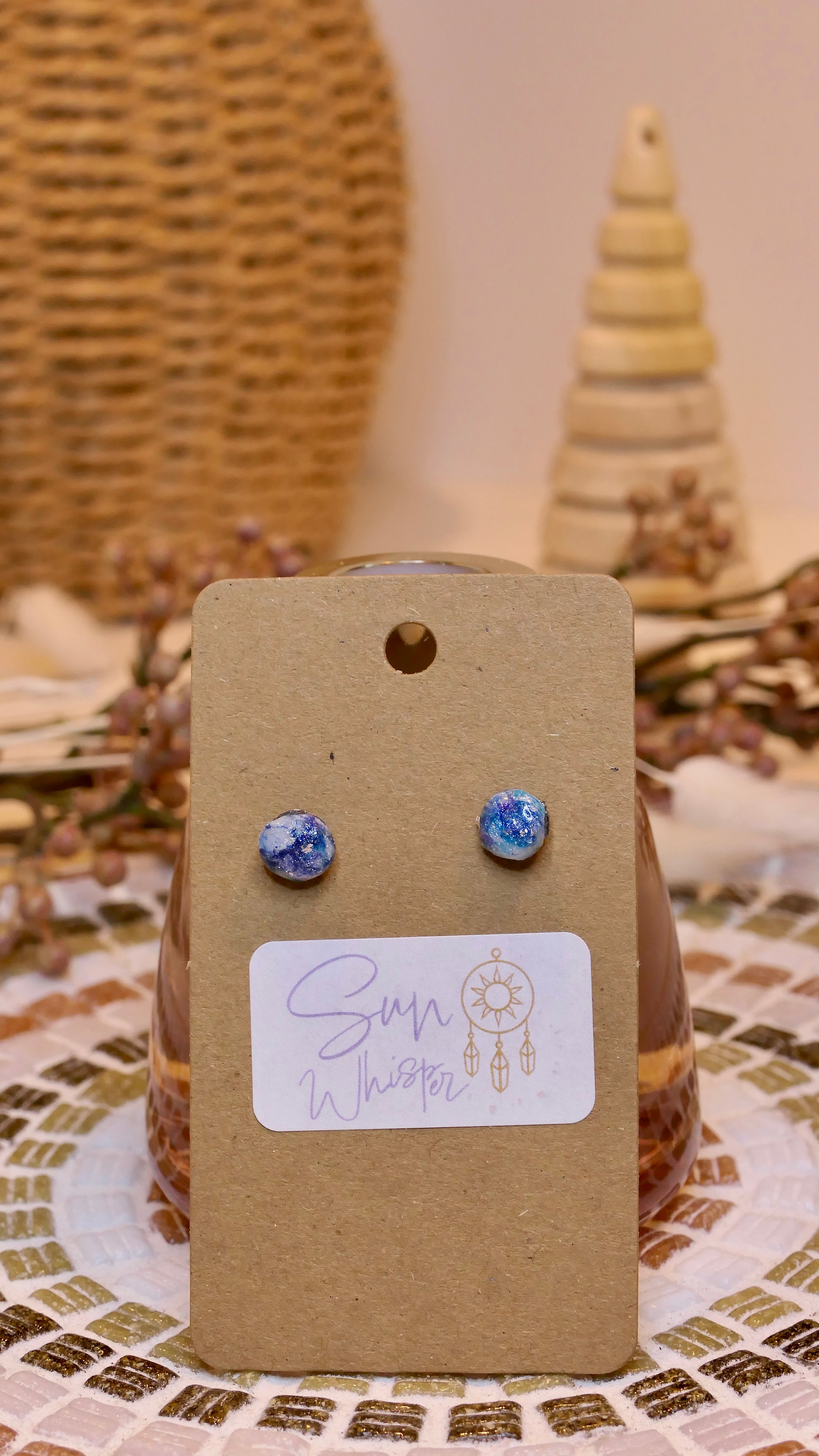 Boucles d’oreilles - "Marine Fluorite"